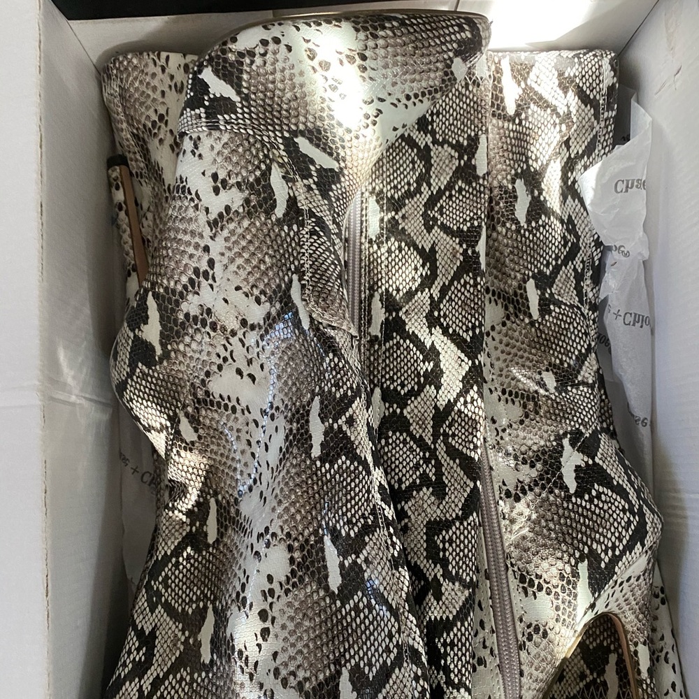 Animal print high boots